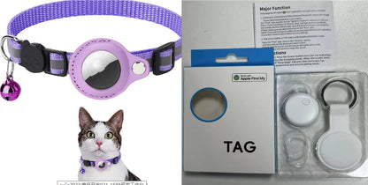 Reflective Waterproof AirTag Pet Collar with Protective Holder for Dogs and Cats
