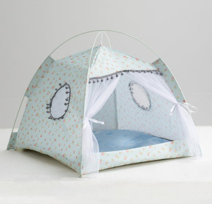 Indoor Cat House Tent – Cozy Washable Pet Bed Cave with Soft Cushion for Cats & Kittens