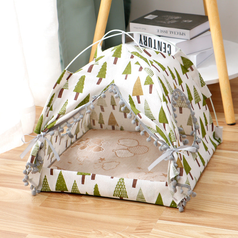 Indoor Cat House Tent – Cozy Washable Pet Bed Cave with Soft Cushion for Cats & Kittens