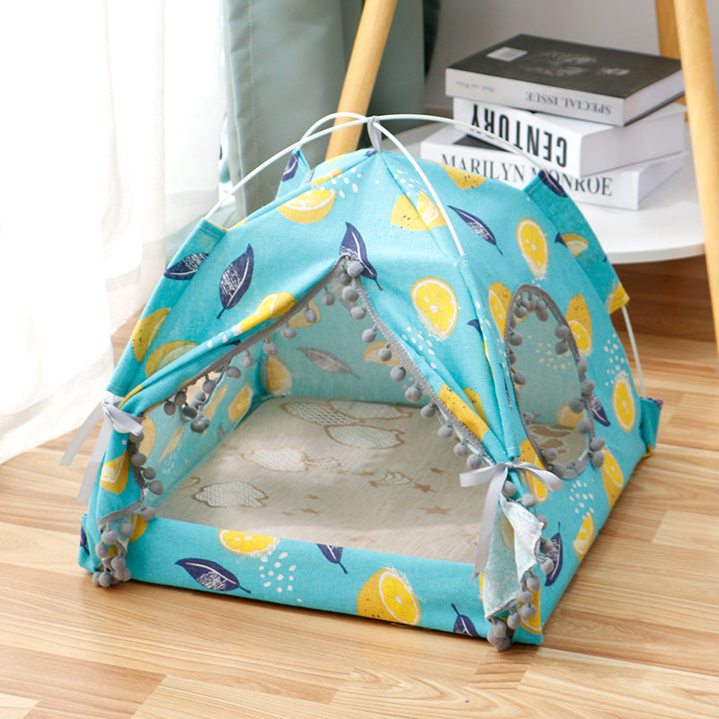 Indoor Cat House Tent – Cozy Washable Pet Bed Cave with Soft Cushion for Cats & Kittens