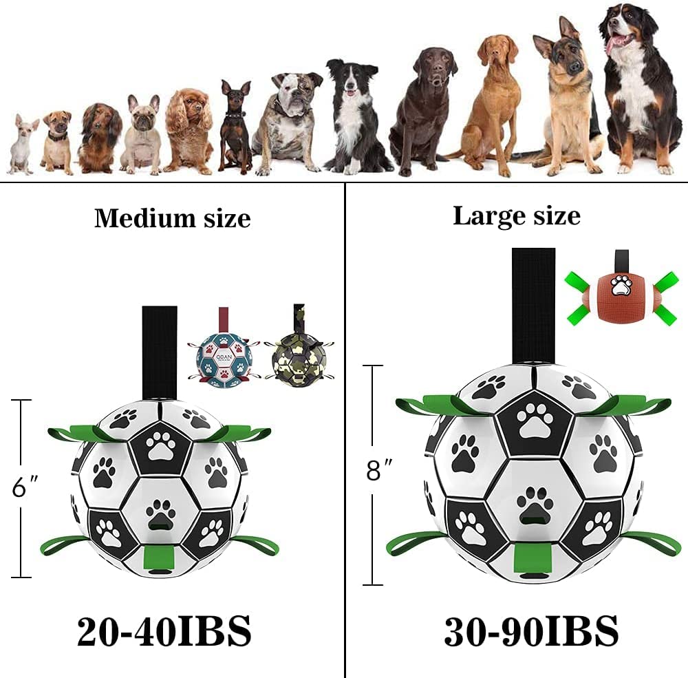 Interactive Dog Football Toy Ball – Durable Outdoor Dog Soccer Ball for Large Dogs, Training & Exercise Toy
