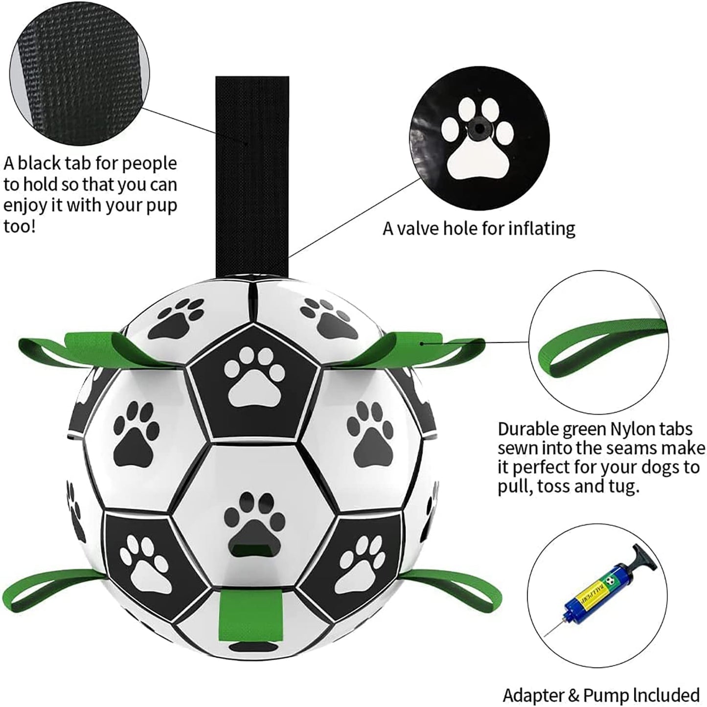 Interactive Dog Football Toy Ball – Durable Outdoor Dog Soccer Ball for Large Dogs, Training & Exercise Toy
