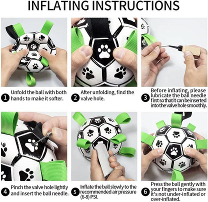 Interactive Dog Football Toy Ball – Durable Outdoor Dog Soccer Ball for Large Dogs, Training & Exercise Toy
