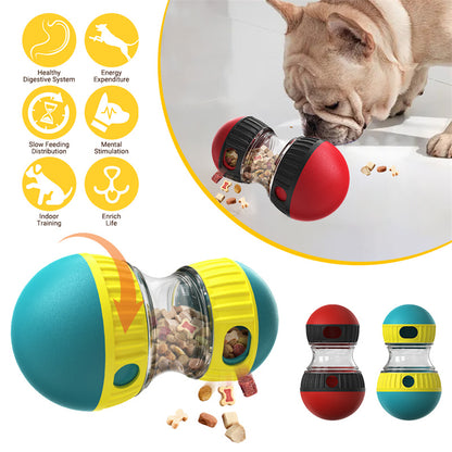 Interactive Food Dispensing Dog Toy – Slow Feeder Tumbler Ball Puzzle for Mental Stimulation & Healthy Digestion