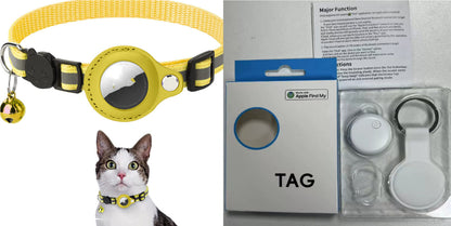 Reflective Waterproof AirTag Pet Collar with Protective Holder for Dogs and Cats