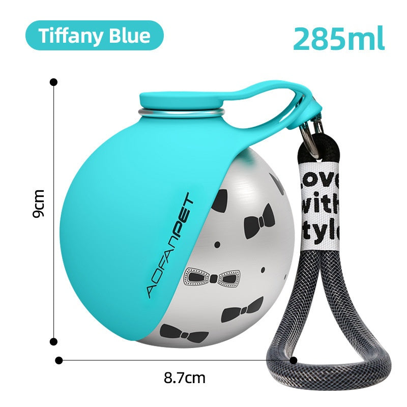 Portable Stainless Steel Dog Water Bottle with Drinking Bowl for Small Dogs and Puppies