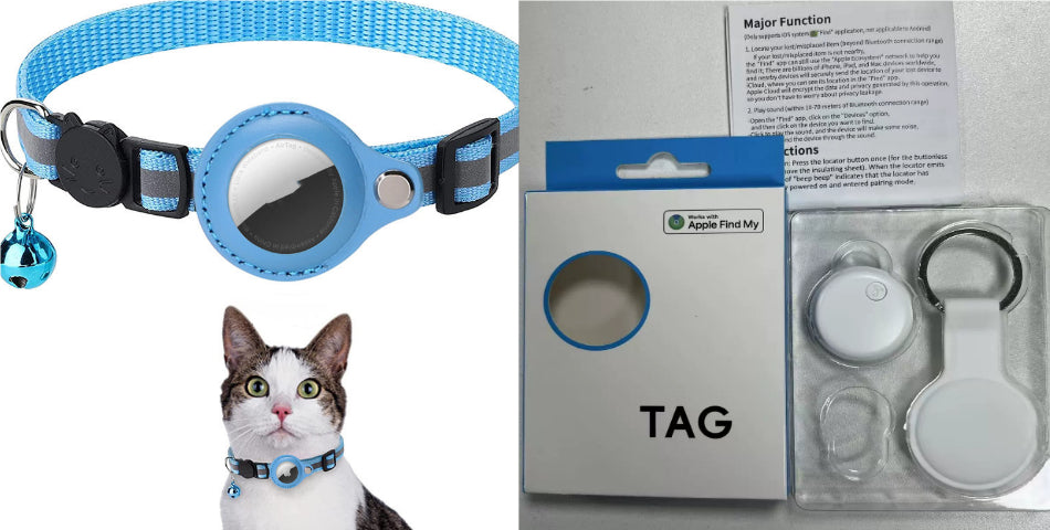 Reflective Waterproof AirTag Pet Collar with Protective Holder for Dogs and Cats