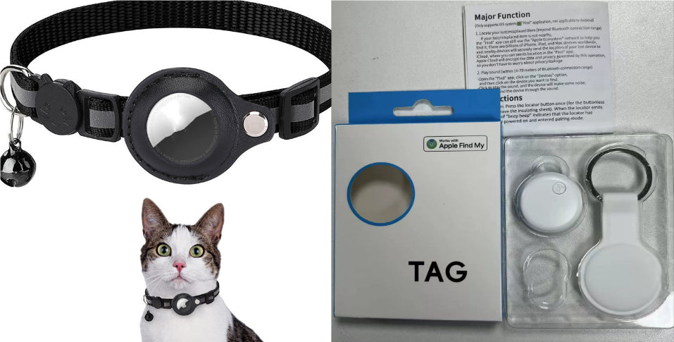 Reflective Waterproof AirTag Pet Collar with Protective Holder for Dogs and Cats