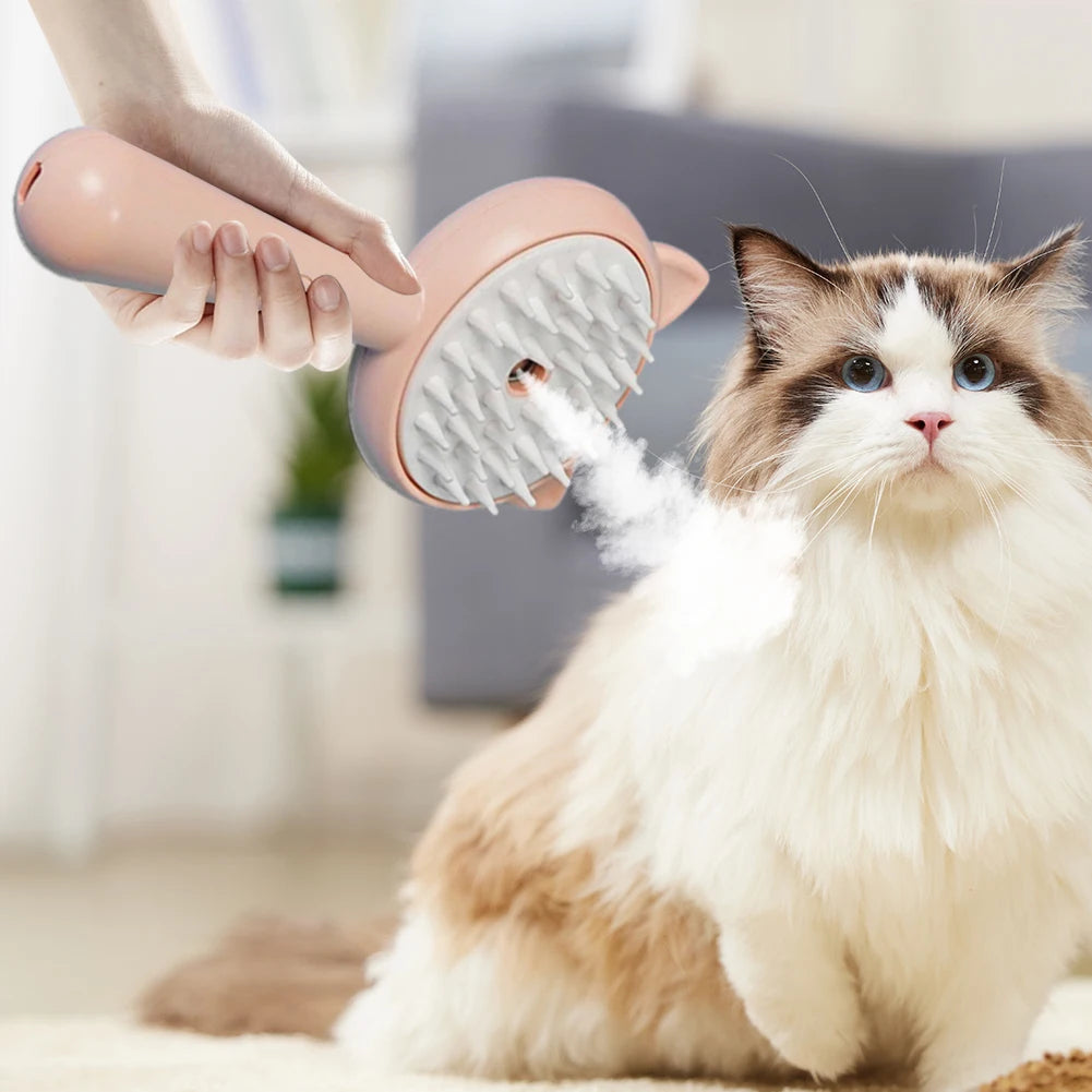 Multifunctional Mist Pet Hair Brush for Dogs & Cats – Rechargeable Self-Cleaning Grooming Brush