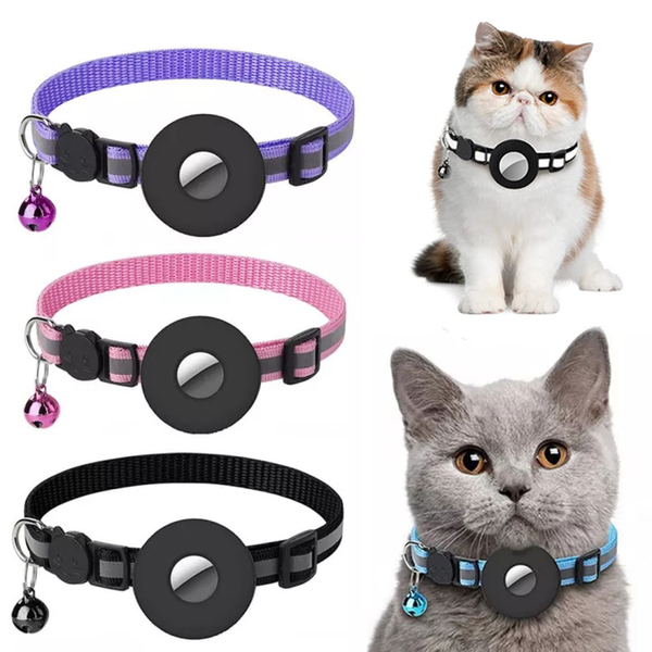 Reflective Waterproof AirTag Pet Collar with Protective Holder for Dogs and Cats