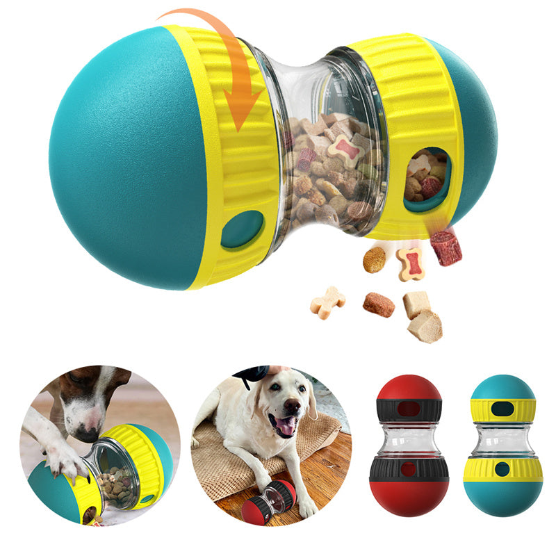 Interactive Food Dispensing Dog Toy – Slow Feeder Tumbler Ball Puzzle for Mental Stimulation & Healthy Digestion