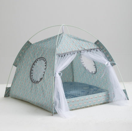 Indoor Cat House Tent – Cozy Washable Pet Bed Cave with Soft Cushion for Cats & Kittens