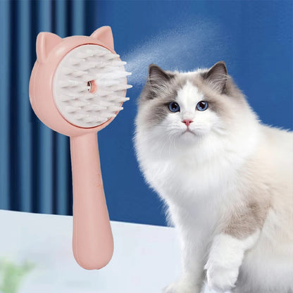 Multifunctional Mist Pet Hair Brush for Dogs & Cats – Rechargeable Self-Cleaning Grooming Brush