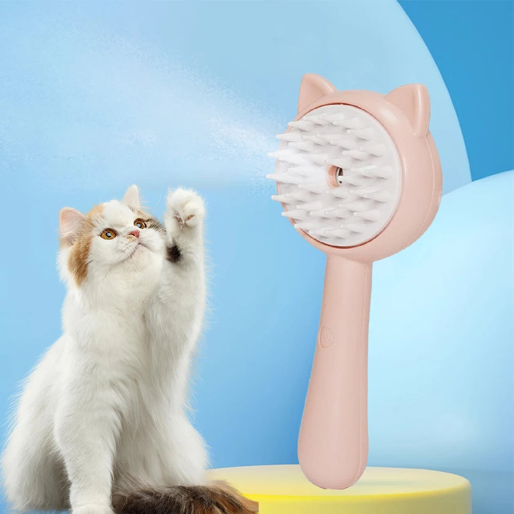 Multifunctional Mist Pet Hair Brush for Dogs & Cats – Rechargeable Self-Cleaning Grooming Brush