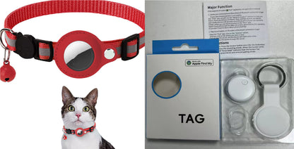 Reflective Waterproof AirTag Pet Collar with Protective Holder for Dogs and Cats