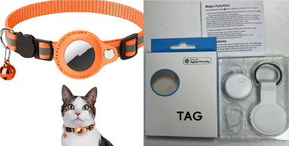 Reflective Waterproof AirTag Pet Collar with Protective Holder for Dogs and Cats