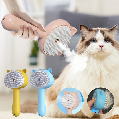 Multifunctional Mist Pet Hair Brush for Dogs & Cats – Rechargeable Self-Cleaning Grooming Brush