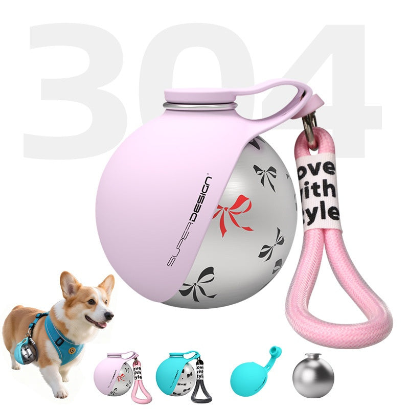 Portable Stainless Steel Dog Water Bottle with Drinking Bowl for Small Dogs and Puppies