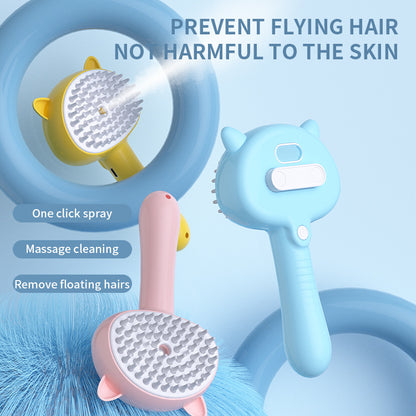 Multifunctional Mist Pet Hair Brush for Dogs & Cats – Rechargeable Self-Cleaning Grooming Brush